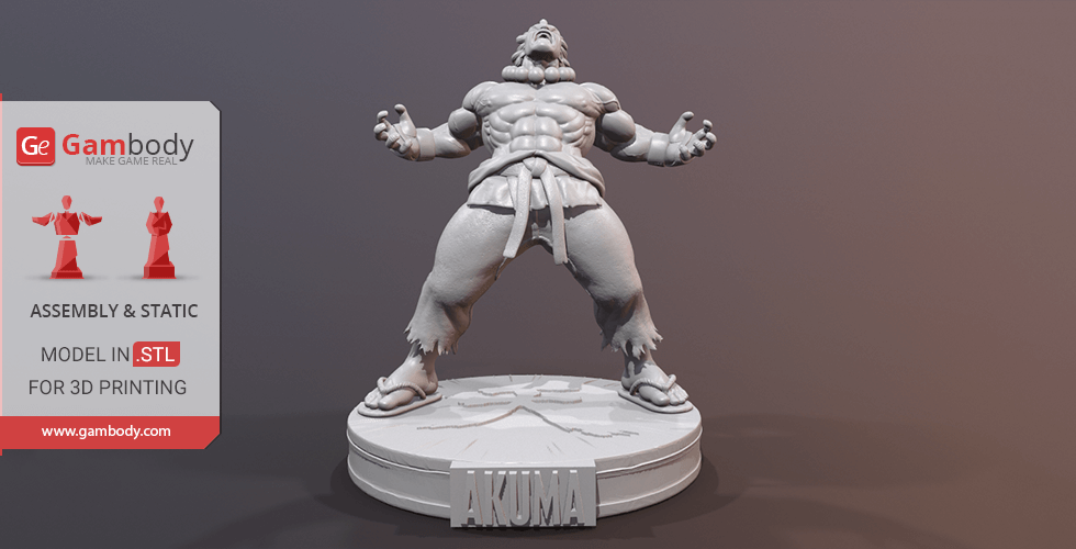 Akuma 3D PRINT statue of street fighter character 3D model 3D