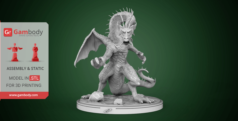 Buy Fin Fang Foom 3D Printing Miniature | Assembly