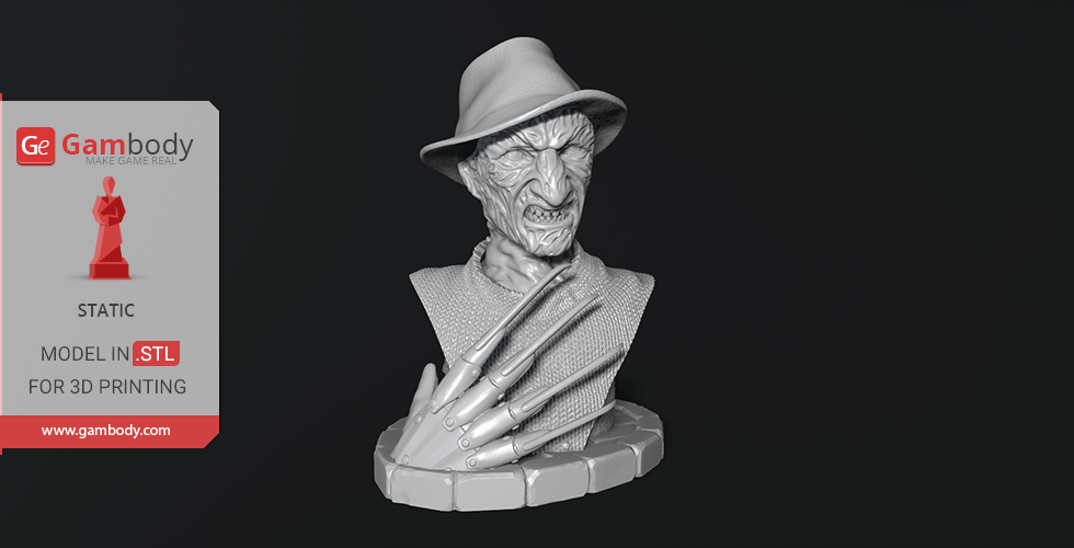 Buy Freddy Krueger Bust 3D Printing Miniature | Static