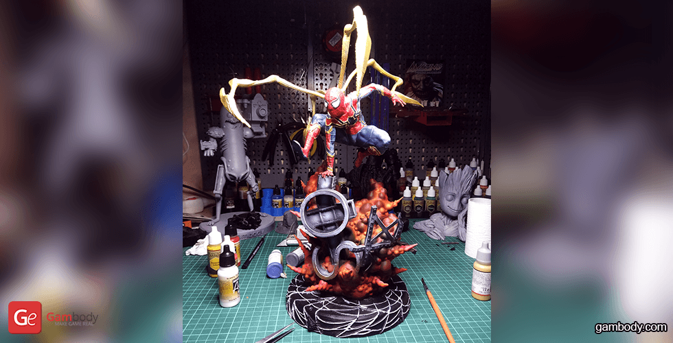Buy Spider-Man Explosion Scene 3D Printing Figurine | Assembly