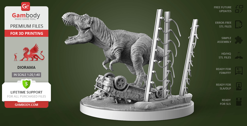 Jurassic Park T. Rex - STL files for 3D Printing