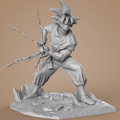 preview of Goku Kamehameha 3D Printing Figurine | Assembly