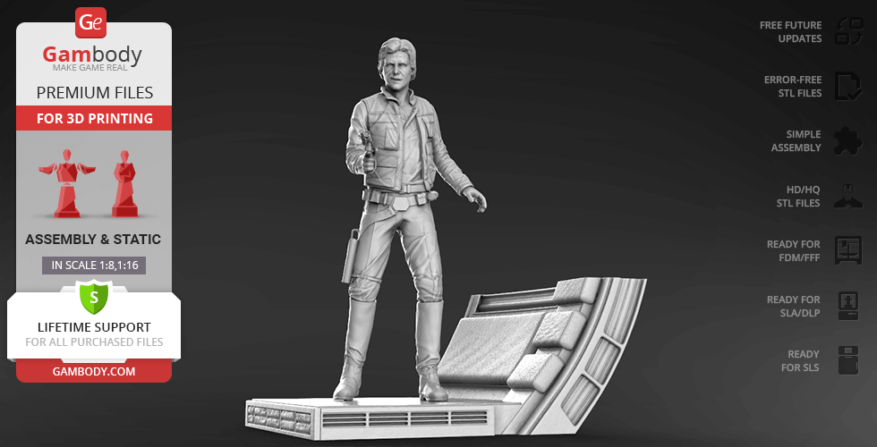 Buy Han Solo 3D Printing Figurine | Assembly