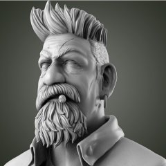 preview of Zombie Hunter Bust 3D Printing Figurine | Assembly