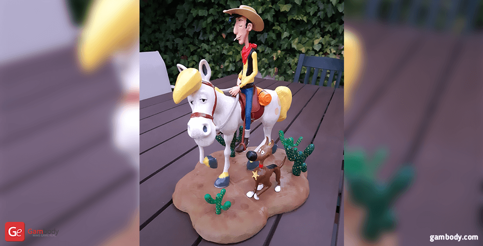 Buy Lucky Luke 3D Printing Figurine | Assembly