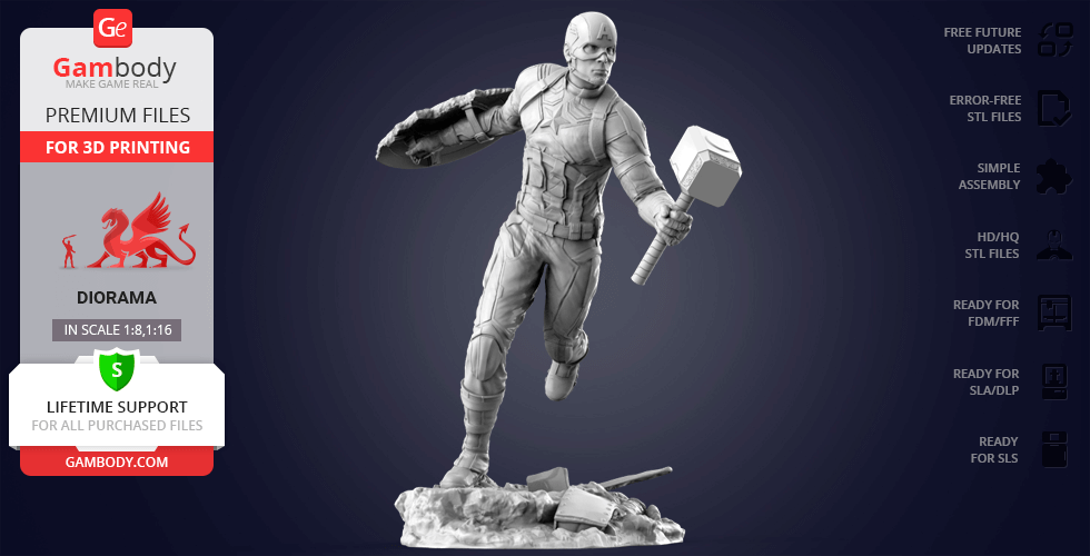Buy Captain America 3D Printing Figurine | Assembly