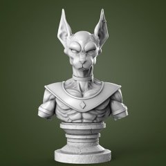 preview of Beerus Bust 3D Printing Figurine | Assembly