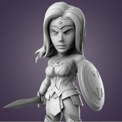 preview of Chibi Wonder Woman 3D Printing Miniature | Assembly