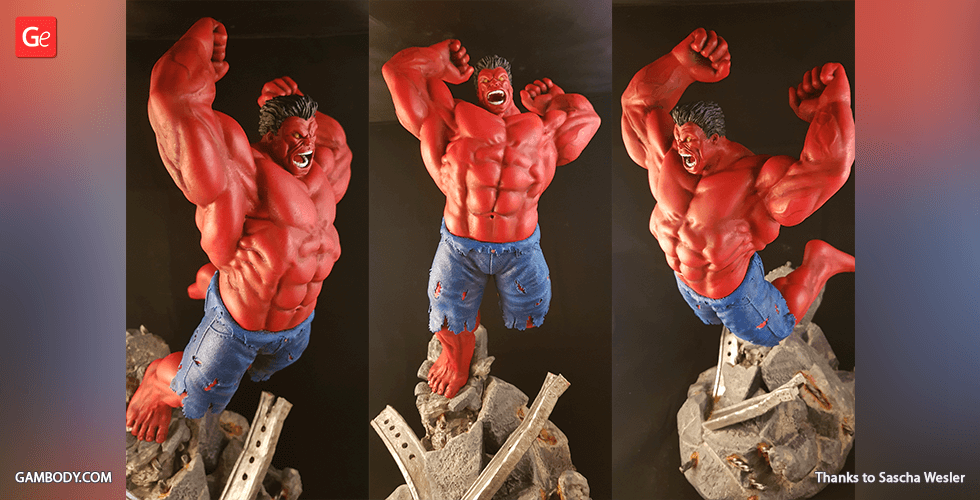 Buy Red Hulk 3D Printing Figurine | Assembly