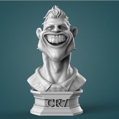 preview of Ronaldo Сaricature Bust 3D Printing Figurine | Static