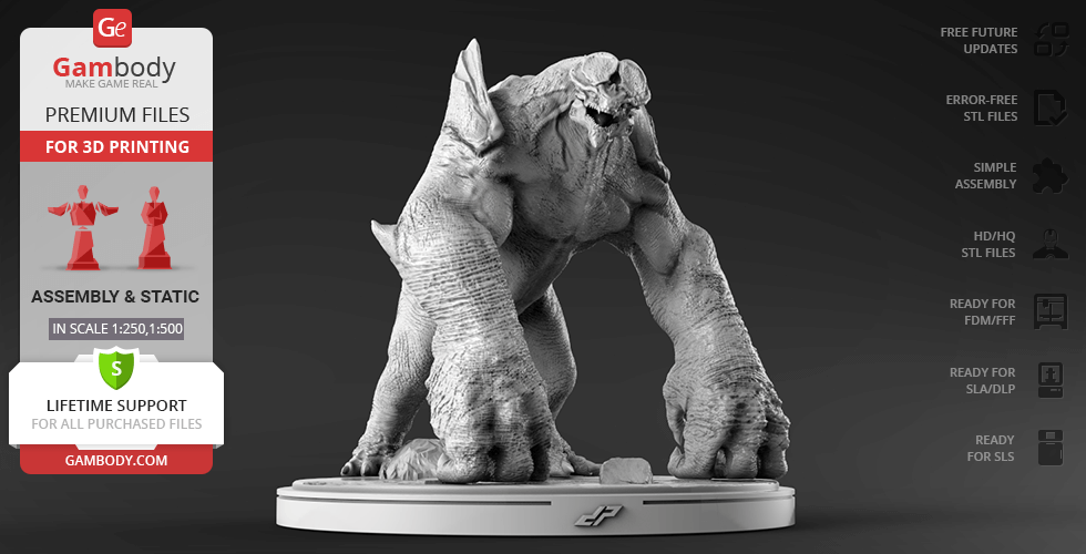 Buy Leatherback Kaiju 3D Printing Figurine | Assembly