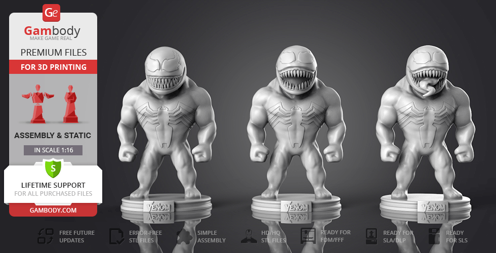 Buy Chibi Venom 3D Printing Miniature | Assembly