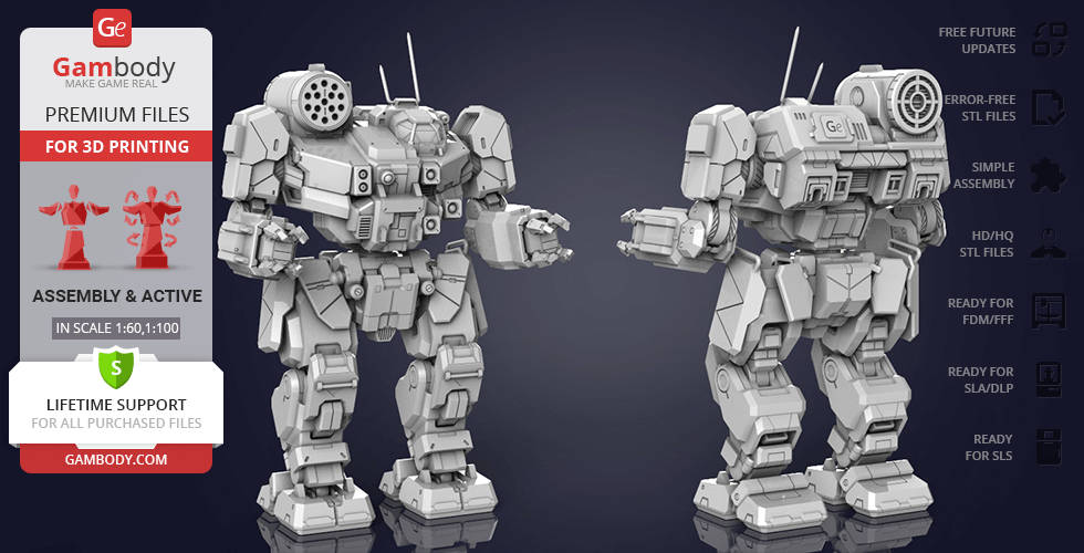 Buy MWO Thunderbolt 3D Printing Model | Assembly + Action