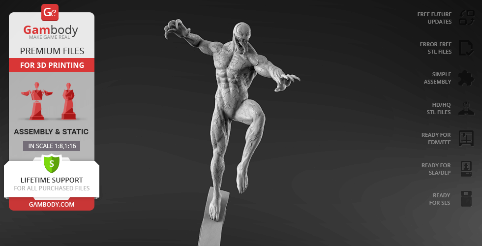 A muscular, dynamic, and detailed 3D model resembling a monstrous figure in a powerful stance.