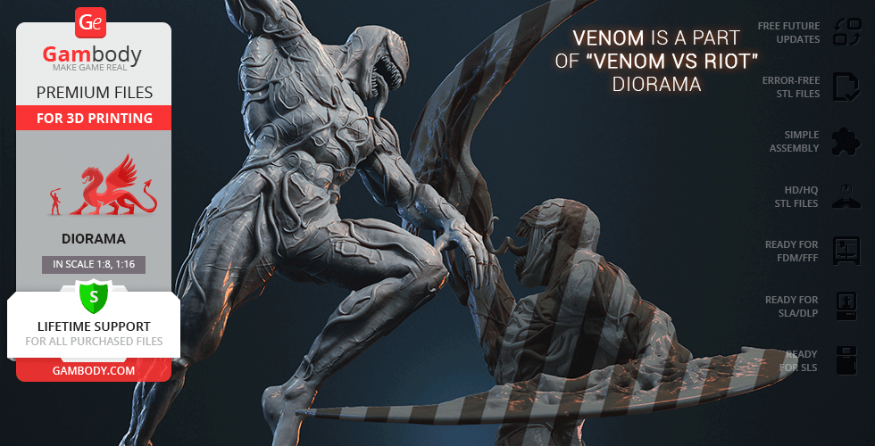 Two muscular, sinewy figures in dynamic combat pose, creating a tense and action-filled diorama.