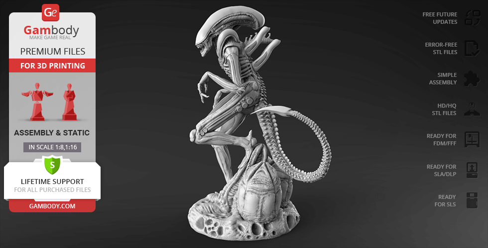 Buy Alien Xenomorph 3D Printing Figurine | Assembly