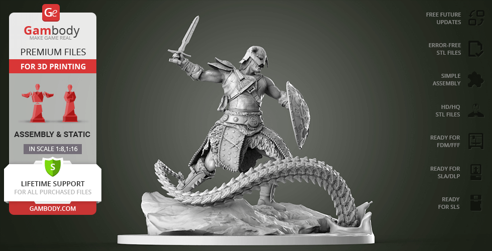 Buy Dovahkiin 3D Printing Figurine | Assembly