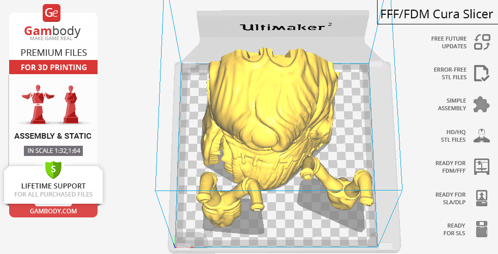 3D model of Rootmars from Metal Slug, featuring a detailed alien figure with tentacles, ready for printing.