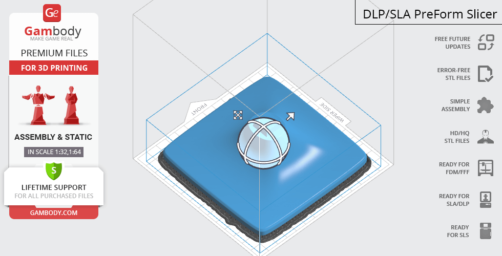 3D printing interface for a Rootmars Metal Slug model by Gambody, showing a slicer preview.