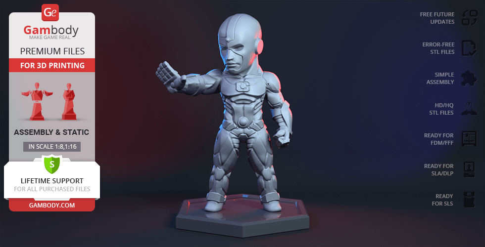 Buy Chibi Cyborg 3D Printing Miniature | Assembly