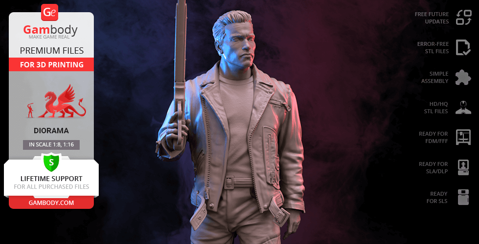 Buy Terminator T-800 3D Printing Figurine | Assembly