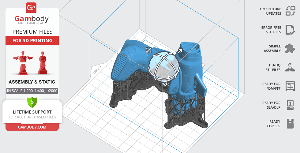 3D model render of Taranis ship from EVE Online, ready for 3D printing in slicing software.
