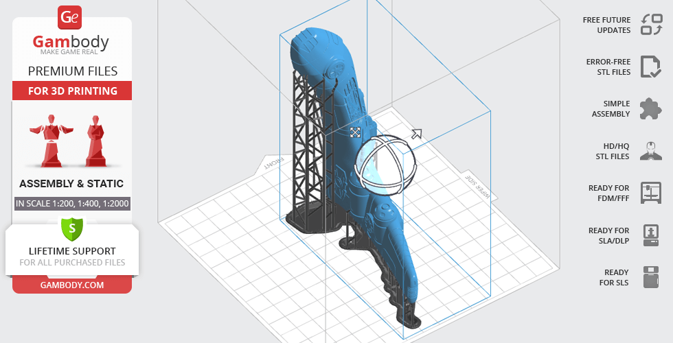 A 3D model of a detailed spaceship from EVE Online, titled 'Taranis,' displayed in a printing software.