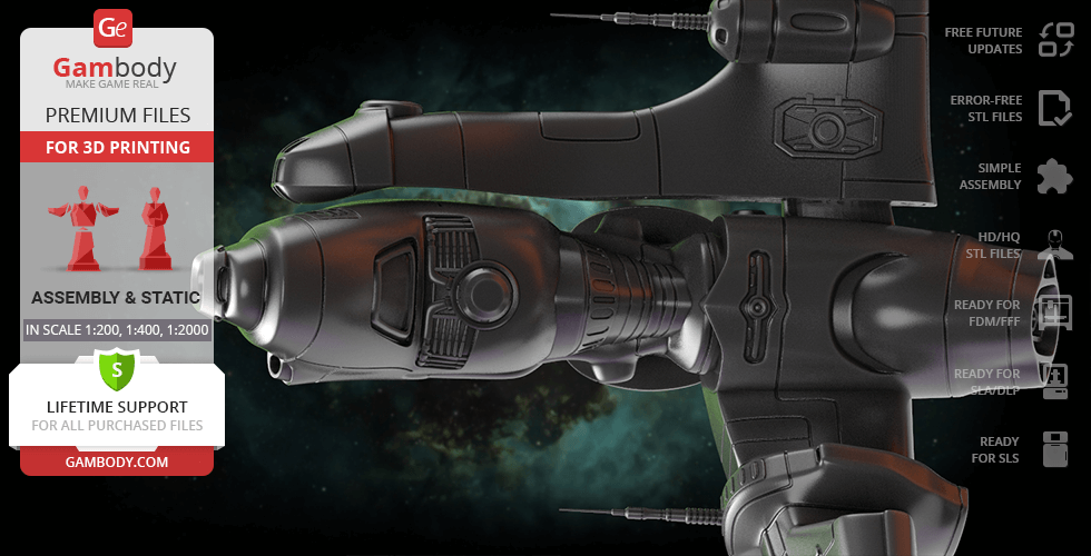 A detailed 3D model of Taranis spaceship from EVE Online, designed for 3D printing.