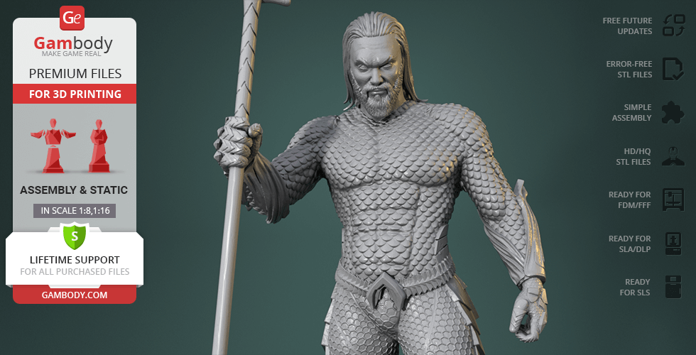 Buy Aquaman King of Atlantis 3D Printing Figurine | Assembly