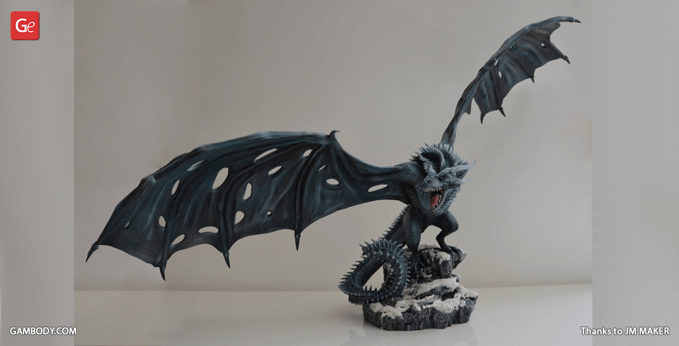 Buy Viserion Ice Dragon 3D Printing Figurine | Assembly