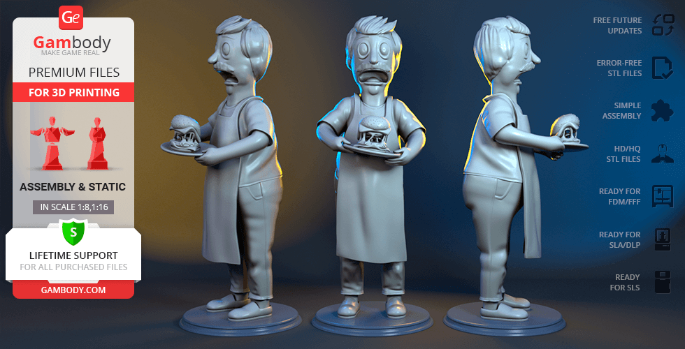 Buy Bob Belcher 3D Printing Figurine | Assembly