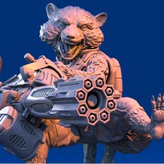 preview of Rocket Raccoon 3D Printing Figurine | Assembly