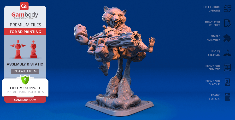 Buy Rocket Raccoon 3D Printing Figurine | Assembly