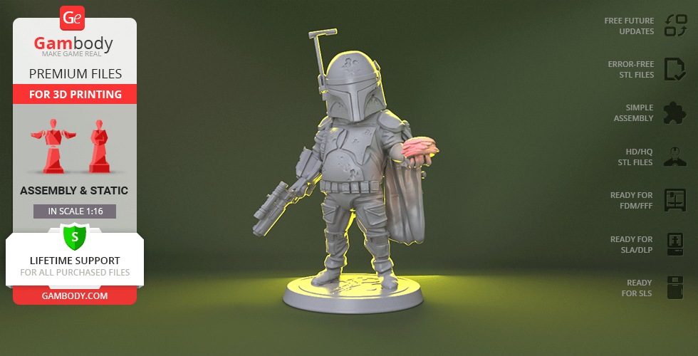 Buy Chibi Boba Fat 3D Printing Figurine | Assembly