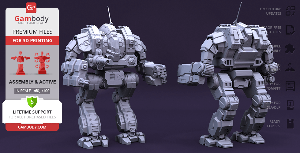 Buy MWO Cataphract 3D Printing Model | Assembly + Action