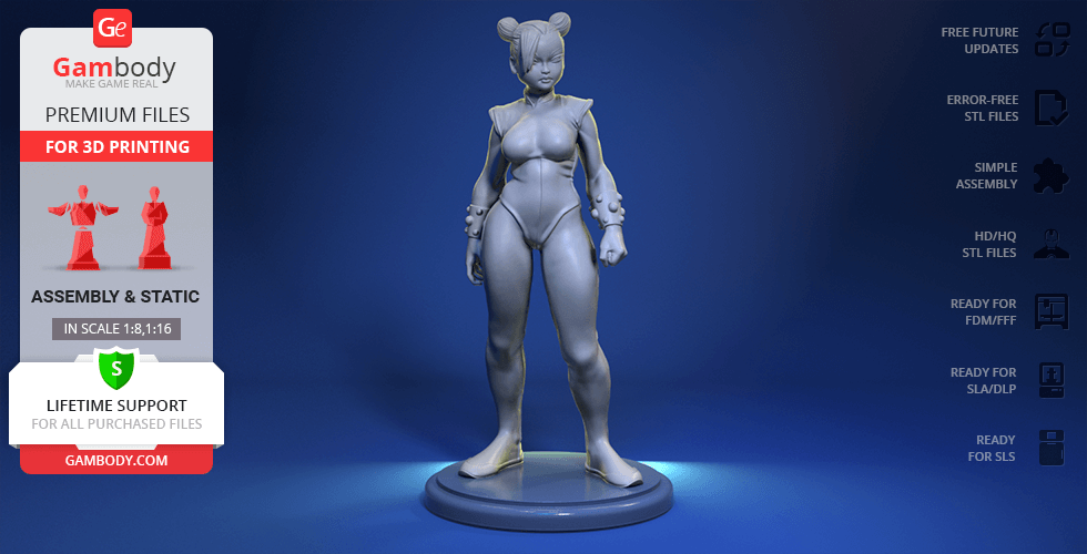 Buy Chun-Li 3D Printing Figurine | Assembly
