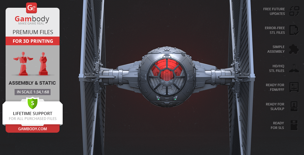 Buy TIE Fighter 3D Printing Model | Assembly