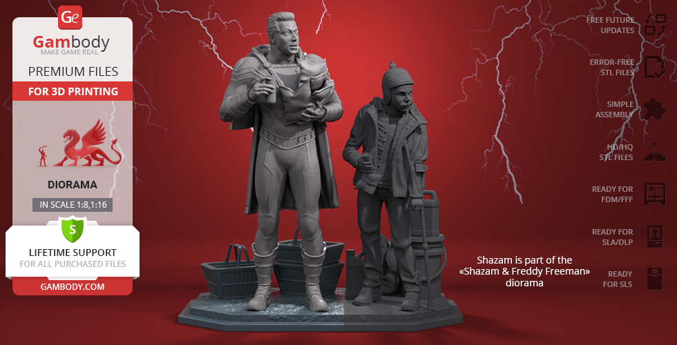 Buy Shazam 3D Printing Figurine | Assembly