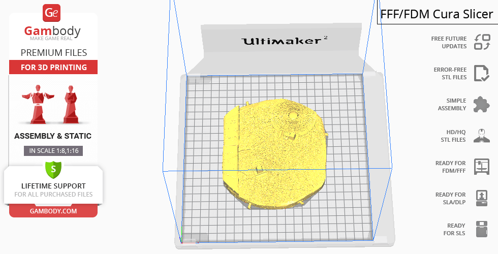 A digital 3D model file preview for The Punisher, displayed in a slicing software interface for 3D printing.