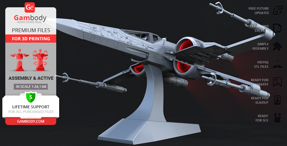 Buy T-70 X-Wing 3D Printing Model | Assembly