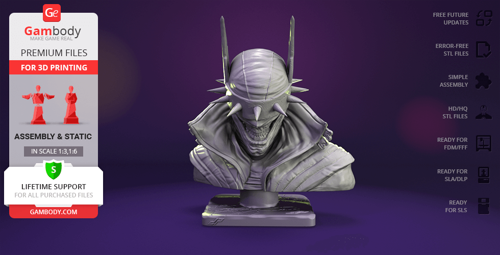 Buy The Batman Who Laughs Bust 3D Printing Figurine | Assembly
