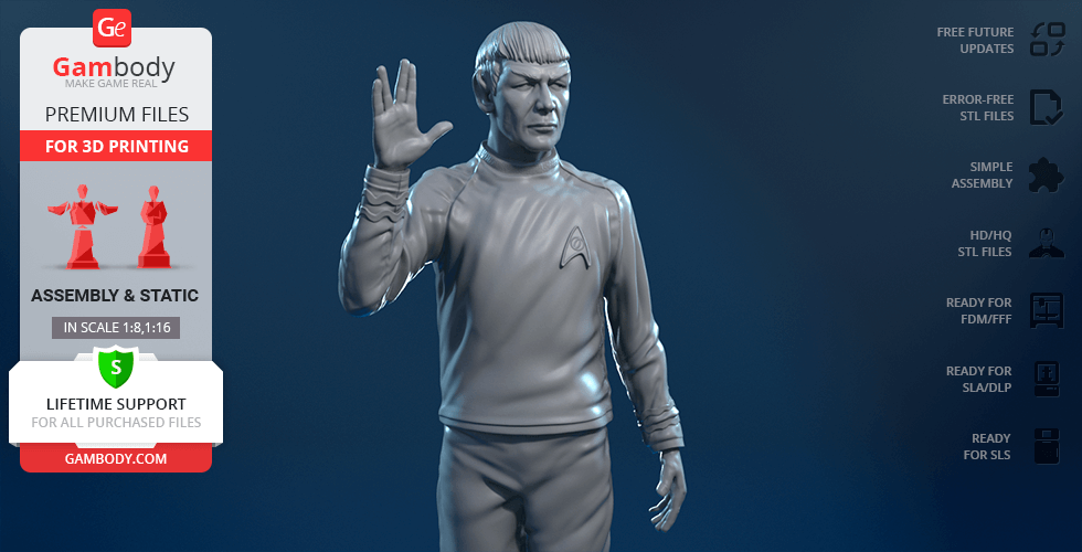 3D model of a character in a uniform performing a specific hand gesture, designed for 3D printing.