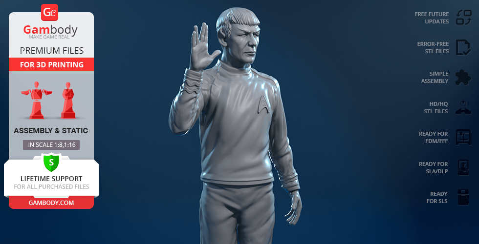3D model of a character in a uniform, raising a hand in a distinctive gesture.