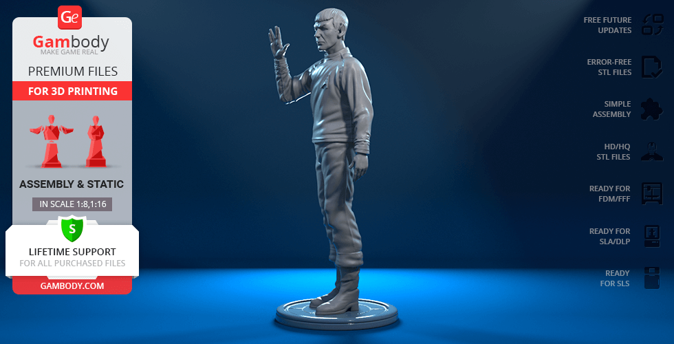 3D model of a character in a uniform doing a distinct hand gesture, designed for printing.