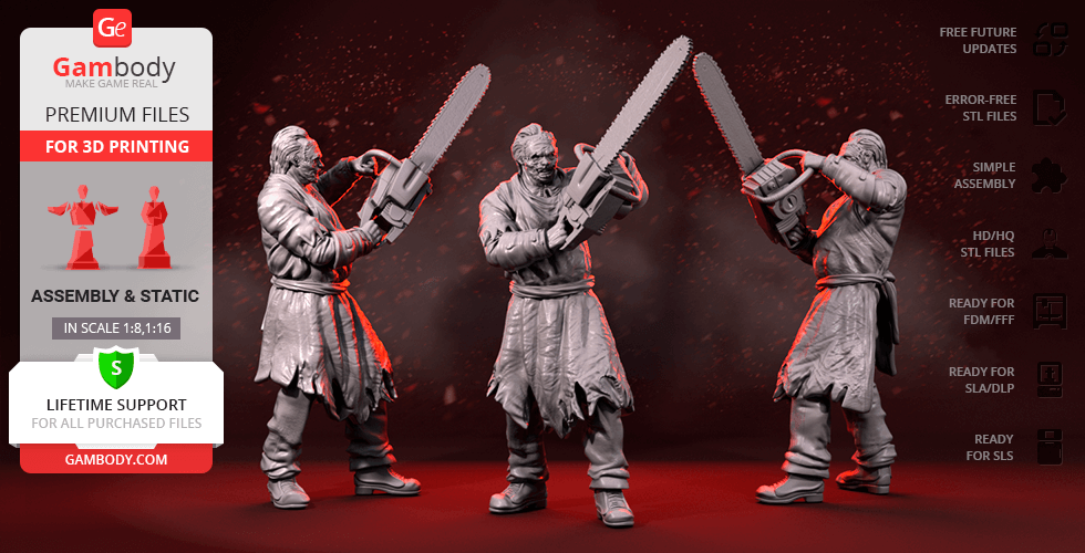 Buy Leatherface 3D Printing Figurine | Assembly