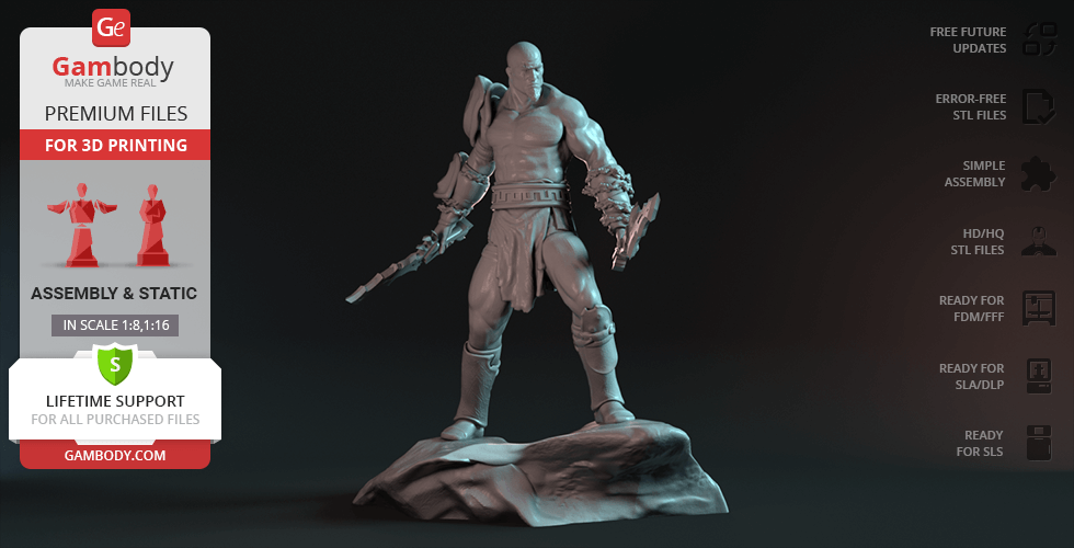 Buy God of War Kratos 3D Printing Figurine | Assembly