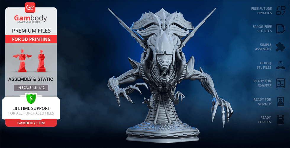 Buy Alien Queen Bust 3D Printing Figurine | Assembly