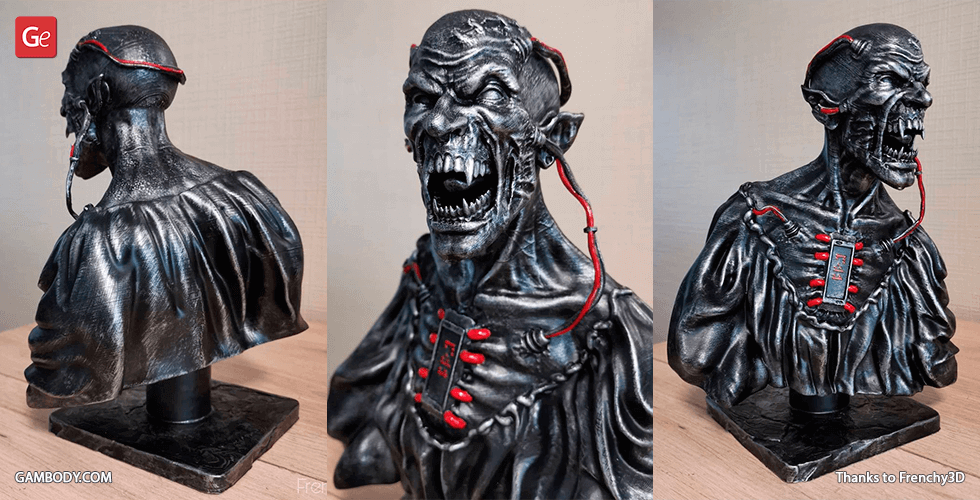 Buy Cyberpunk Vampire Bust 3D Printing Figurine | Assembly