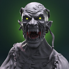 preview of Cyberpunk Vampire Bust 3D Printing Figurine | Assembly