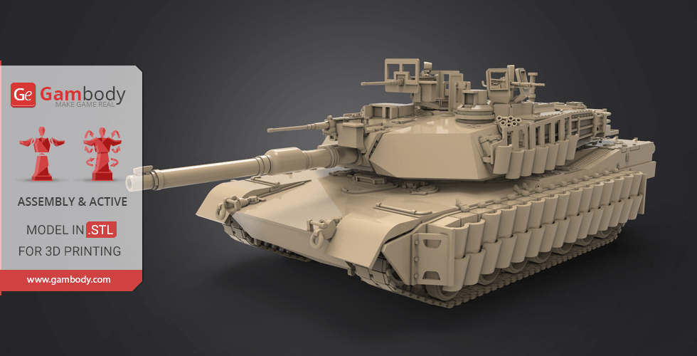 Buy Tank M1A2 Abrams Tusk 3D Printing Model | Assembly